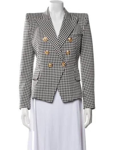 Pre-owned Balmain Houndstooth Print Blazer In Black/white