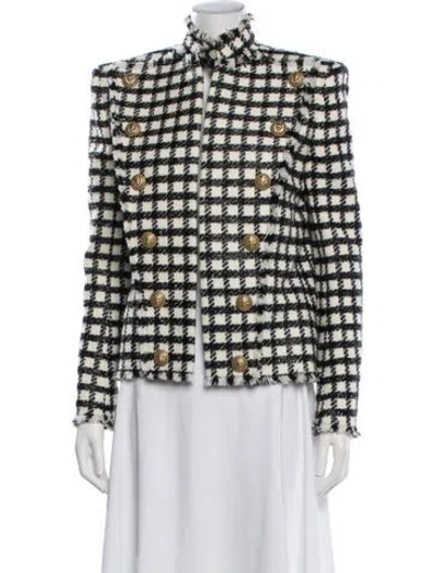 Pre-owned Balmain Houndstooth Print Blazer In Multicolor