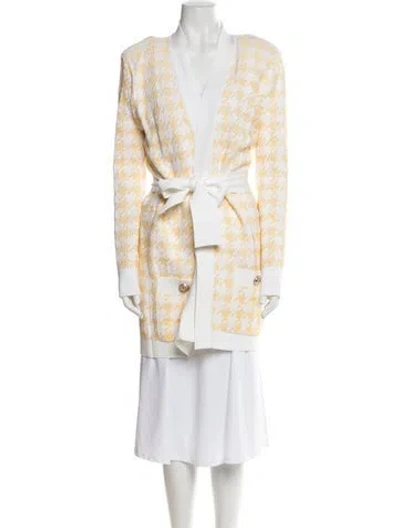 Pre-owned Balmain Houndstooth Print Coat In Multi