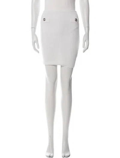 Pre-owned Balmain Houndstooth Print Midi Length Skirt In Neutrals