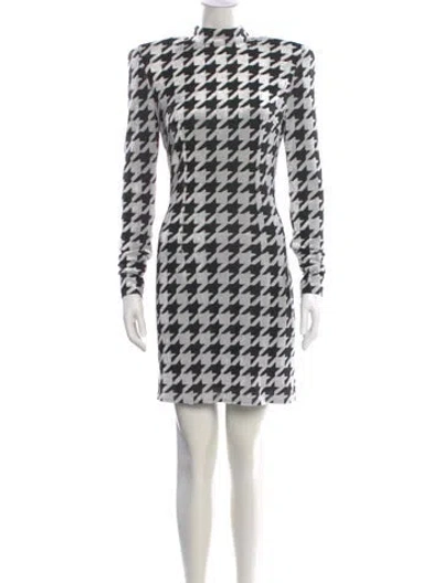 Pre-owned Balmain Houndstooth Print Mini Dress In Multi