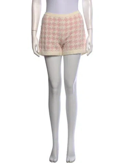 Pre-owned Balmain Houndstooth Print Mini Shorts In Pink