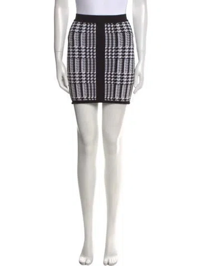 Pre-owned Balmain Houndstooth Print Mini Skirt In Green