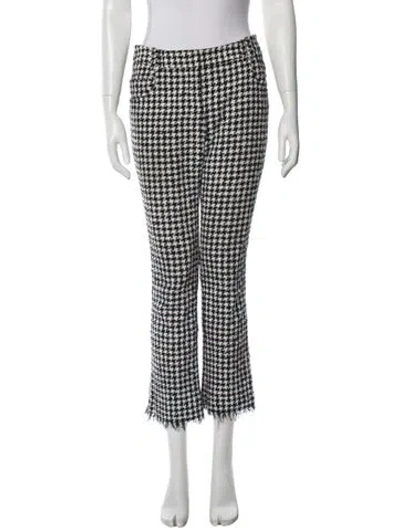 Pre-owned Balmain Houndstooth Print Straight Leg Pants In Multi