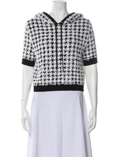 Pre-owned Balmain Houndstooth Print V-neck Sweater In Multi