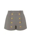 Balmain Houndstooth Shorts In Gray