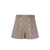 Balmain Beige Polyester Short And Mini Shorts In Brown