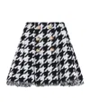 Balmain Houndstooth Check Tweed Flared Skirt In Multi