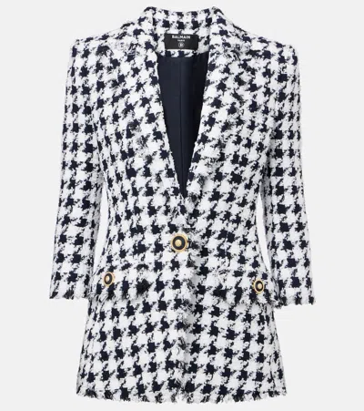 BALMAIN HOUNDSTOOTH TWEED BLAZER
