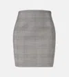 Balmain Houndstooth Wool-blend Miniskirt In Gray