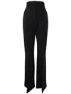 Balmain Hw Lurex Striped Straight Pants In Black