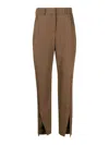 Balmain Women Wool Pants In Brown