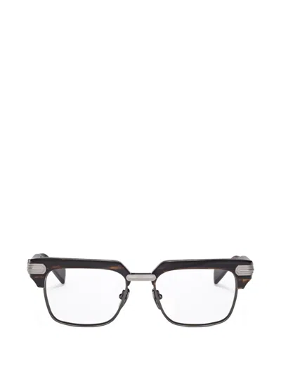 Balmain Hymn Square-frame Glasses In Brown