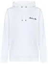 Balmain Cotton Sweatshirt With Adjustable Drawstring Hood And Iconic Embroidery In White