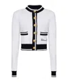Balmain Signature Logo-embroidered Cardigan In White