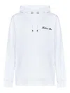 Balmain Cotton Sweatshirt With Adjustable Drawstring Hood And Iconic Embroidery In White