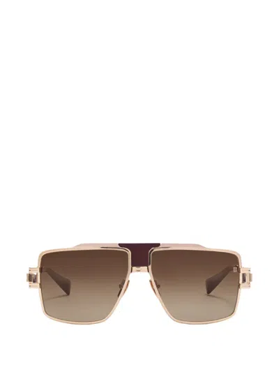 Balmain Idol Geometric-frame Sunglasses In Brown