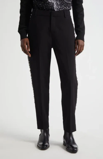 Balmain Imitation Pearl Constellation Embroidered Pants In Black