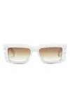 Balmain Impérial Rectangle-frame Sunglasses In Weiss