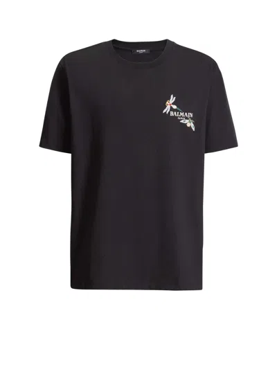 Balmain Insect T-shirt In Black
