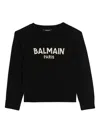 Balmain Intarsia-knit Logo Sweater In Black