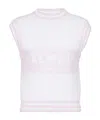 Balmain Monogram Wool And Cotton-blend Knitted Top In White