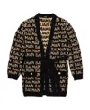 Balmain Intarsia-knit Long-sleeve Cardigan In Black