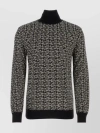 BALMAIN INTRICATE EMBROIDERED WOOL BLEND SWEATER