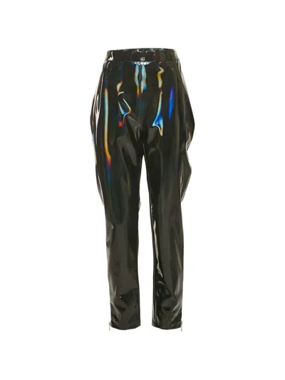 Pre-owned Balmain Iridescent Zip Trousers In Black