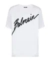 Balmain Men White Crewneck T-shirt With Maxi Logo Lettering On The Front In Cotton Man In White