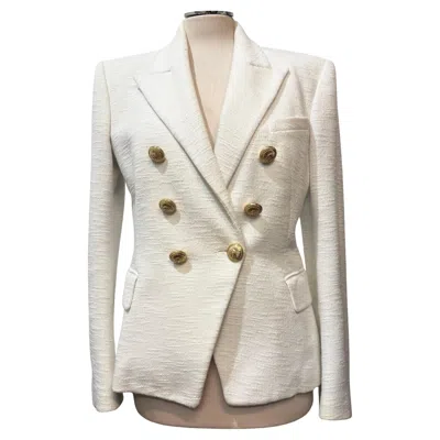 Pre-owned Balmain Ivory Cotton Jacket It 40, Fr 36 In White