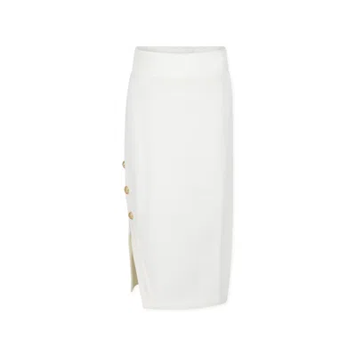 Balmain Kids' Ivory Skirt For Girl With Logo
