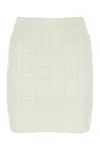 Balmain Ivory Viscose Blend Mini Skirt
