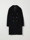 Balmain Double-breasted Coat In Black