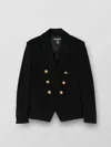 Balmain Double-breasted Blazer With Embossed Buttons In Black