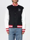 Balmain Wool And Eco-leather Varsity Jacket With Patch In Black