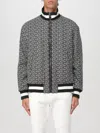 Balmain Black Monogram Reversible Bomber Jacket In Schwarz