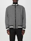 Balmain Black Monogram Reversible Bomber Jacket In Blau
