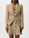 Balmain Cotton Peak-lapel Blazer In Beige
