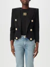Balmain 6 Buttons Cropped Jacket In Black