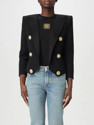 BALMAIN BLAZER BALMAIN WOMAN COLOR BLACK,G46905002