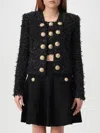 Balmain Black Lurex Tweed Blazer In Black