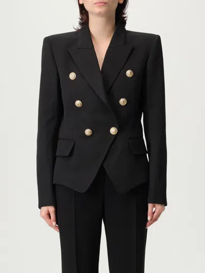 BALMAIN BLAZER BALMAIN WOMAN COLOR BLACK,H18399002