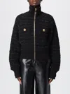Balmain Tweed Bomber Jacket In Black