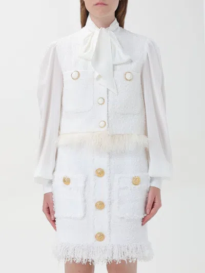 Balmain Sacai Sacai Short Dress With Contrasting Pleated Back In Neutral