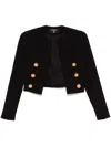 Balmain Tailored Cropped Jacket With Double-breasted Front In Black