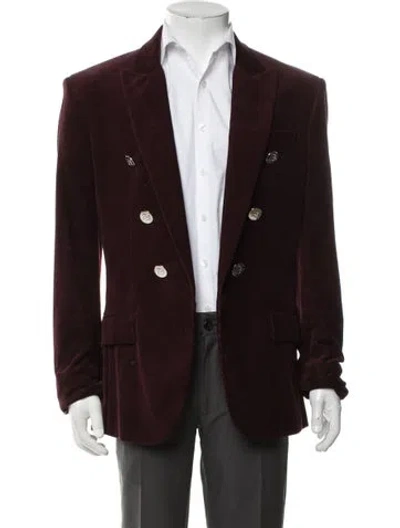 Pre-owned Balmain Jacket In Burgundy
