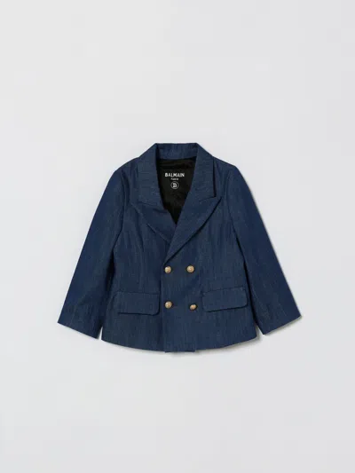 Balmain Babies' ジャケット  ボーイ カラー ブルー In Blue