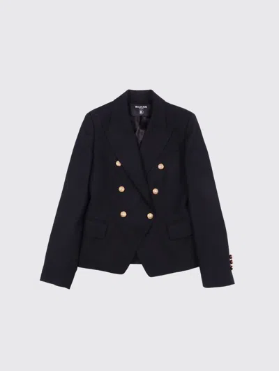Balmain Kids'  ジャケット ボーイ カラー ブラック In Black