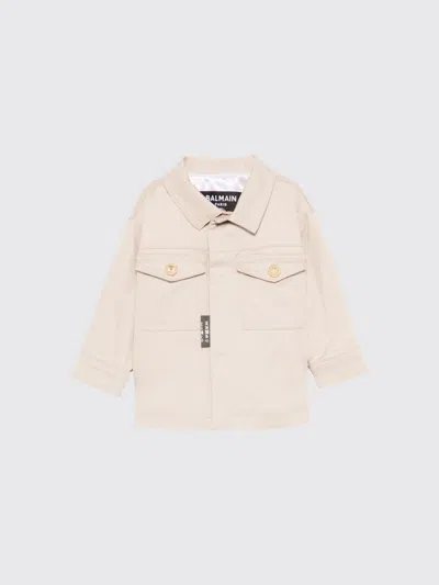 Balmain Babies'  Jacket Kids Color Beige In Neutral